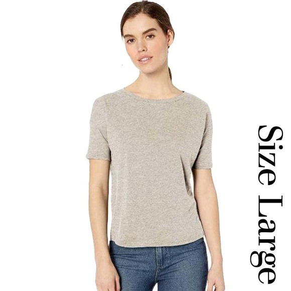 Daily Ritual Tee NWT Women's Lg Lightweight Lived-In Look Cotton Gray T-Shirt - Picture 1 of 4